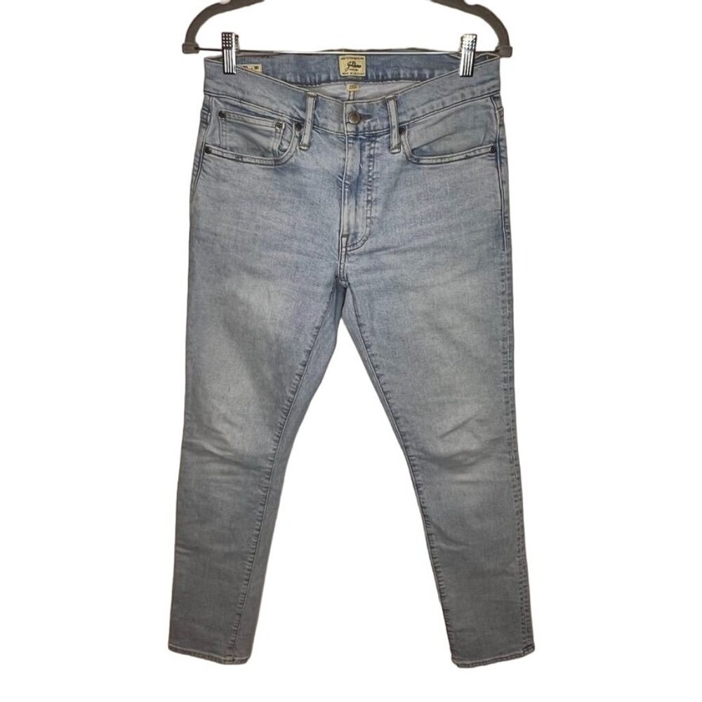 J. Crew Mens 250 Stretch Jeans Size 30x30 Skinny Leg Light Wash Cotton Denim